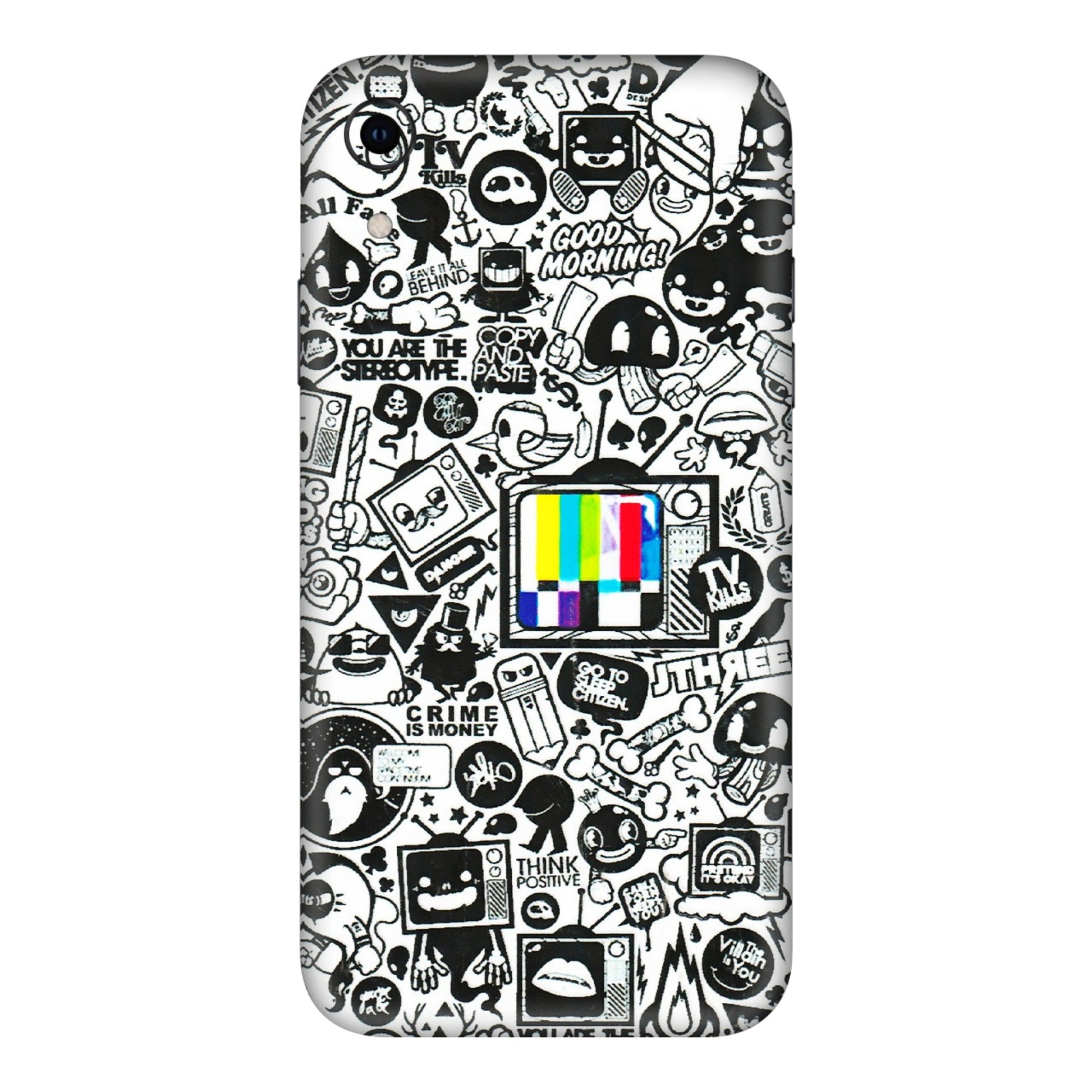 Apple iPhone Skins (All Models) - Doodles Positive Art - 3D Embossed Finish (L-263) iPhone XR