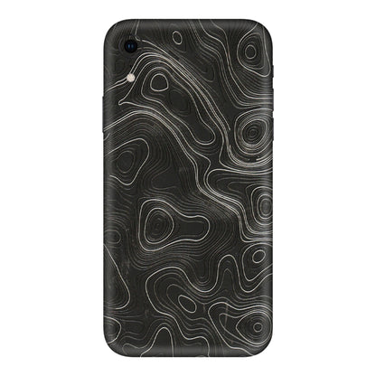 Apple iPhone Skins (All Models) - Abstract White Line Map - 3D Embossed Finish (L-269) iPhone XR