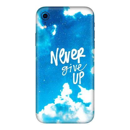 Apple iPhone Skins (All Models) - Never Give Up - 3D Embossed Finish (L-279) iPhone XR