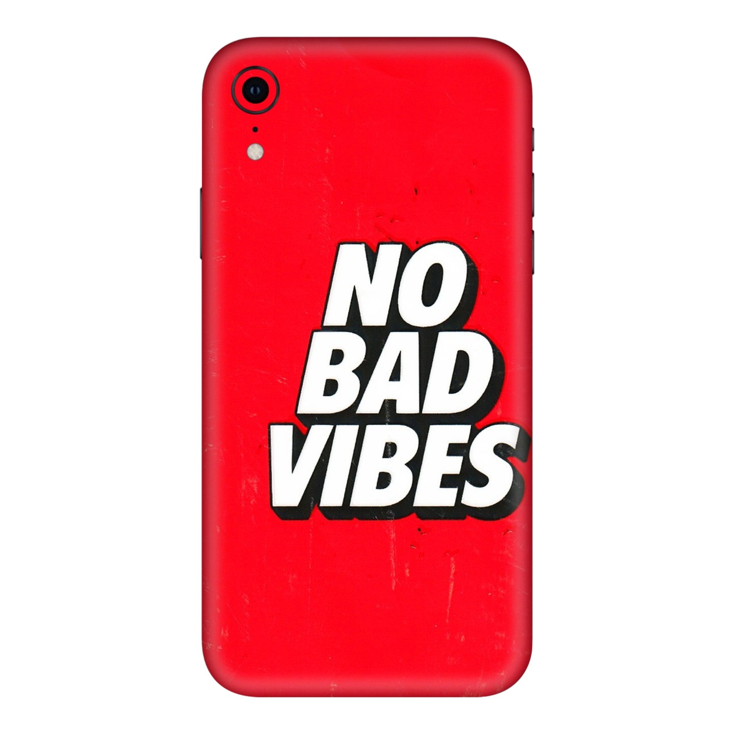 Apple iPhone Skins (All Models) - No Bad Vibes - 3D Embossed Finish (L-280) iPhone XR