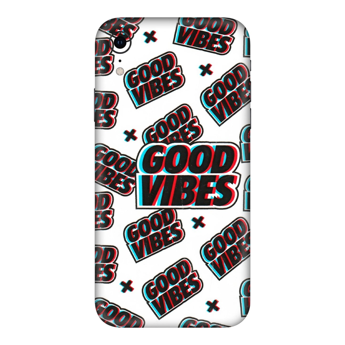 Apple iPhone Skins (All Models) - Good Vibes - 3D Embossed Finish (L-282) iPhone XR