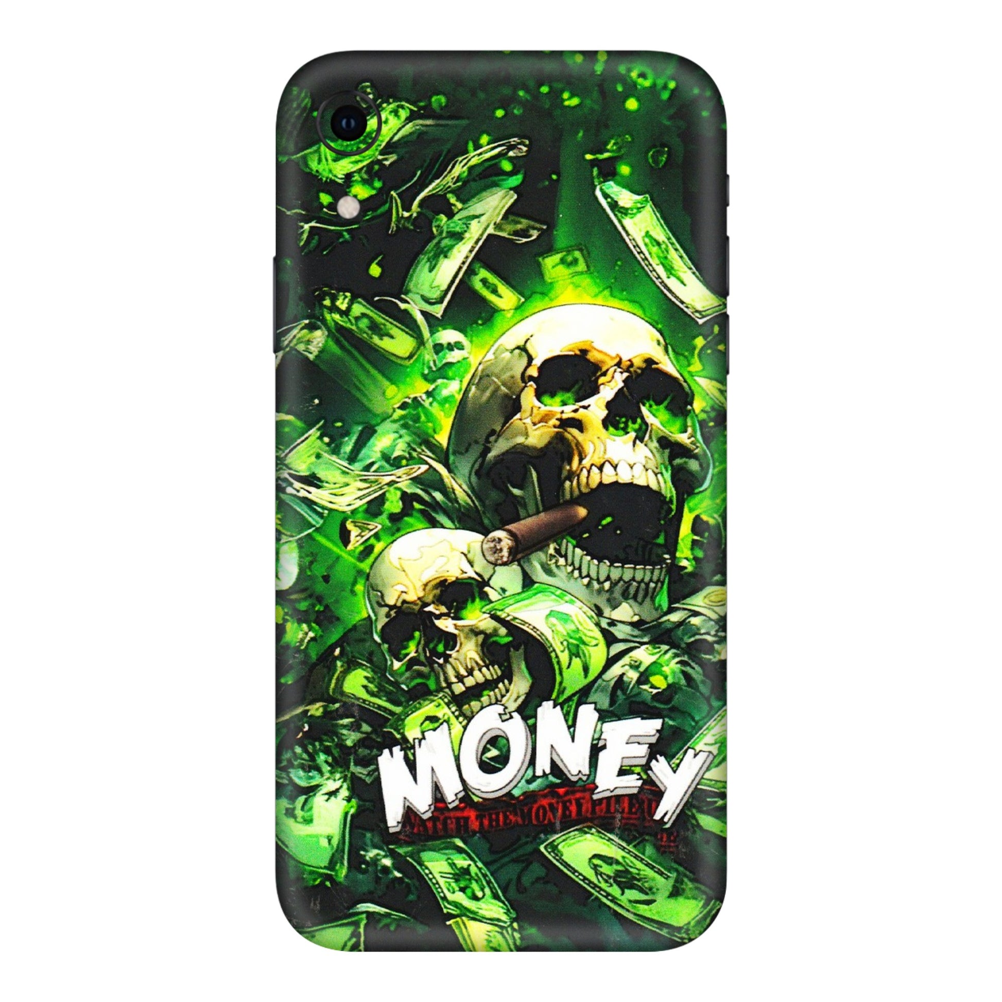Apple iPhone Skins (All Models) - Skull Money - 3D Embossed Finish (L-303) iPhone XR