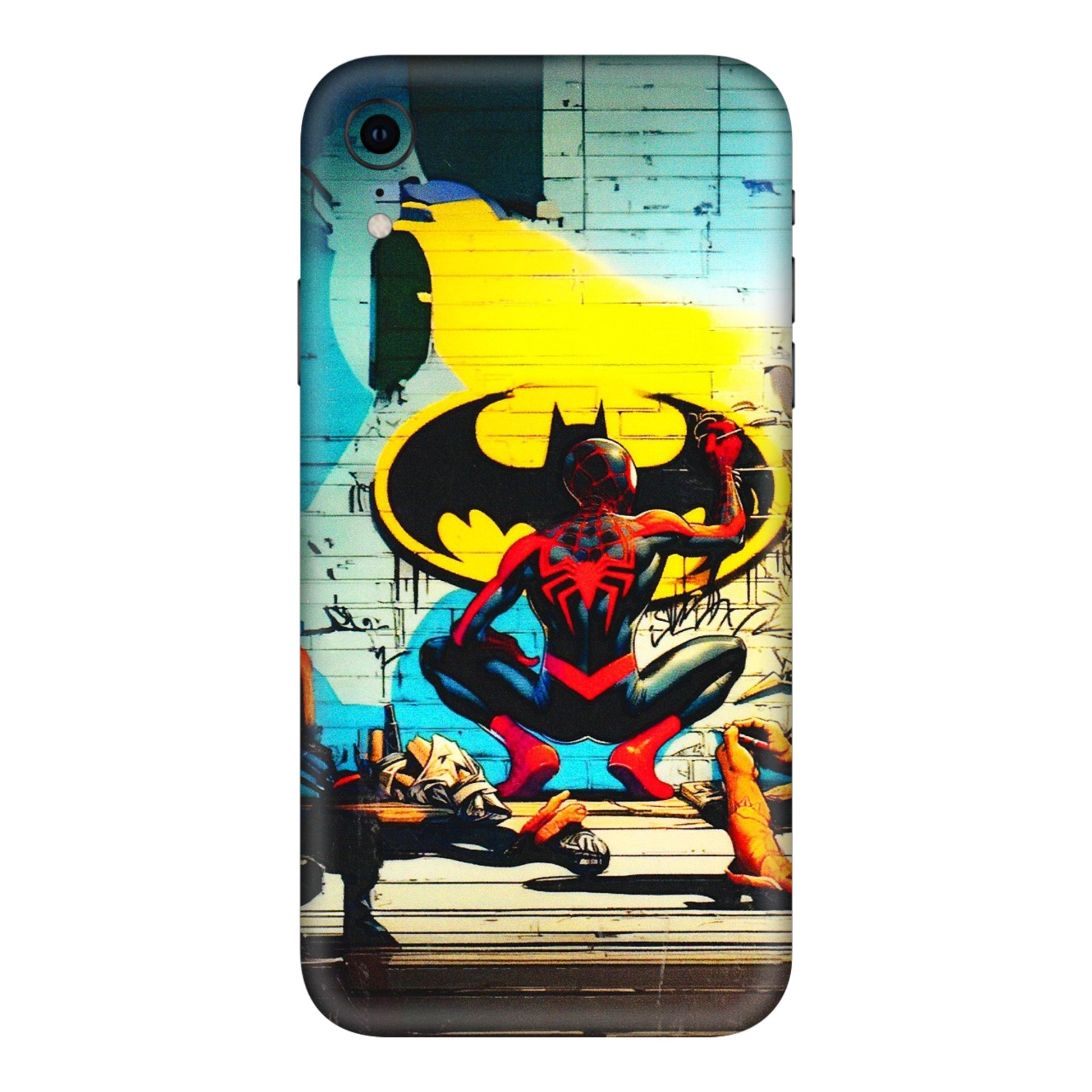 Apple iPhone Skins (All Models) - New Spiderman Bat Logo - 3D Embossed Finish (L-309) iPhone XR
