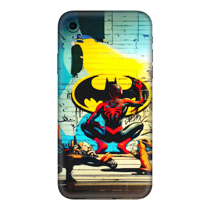 Apple iPhone Skins (All Models) - New Spiderman Bat Logo - 3D Embossed Finish (L-309) iPhone XR