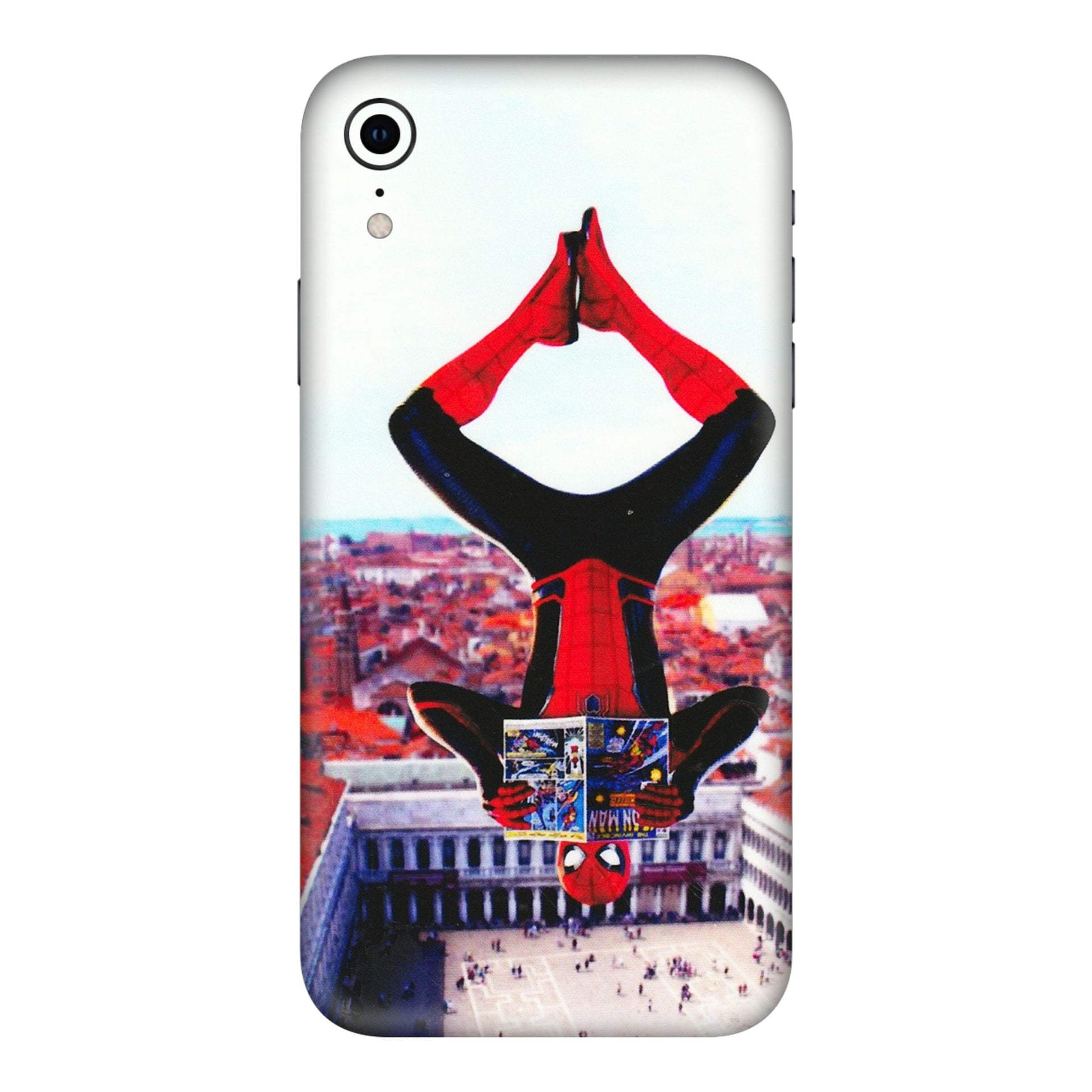 Apple iPhone Skins (All Models) - Spiderman Hanging - 3D Embossed Finish (L-53) iPhone XR