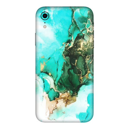Apple iPhone Skins (All Models) - The Blue Gold Marble - Matte Finish (M-124) iPhone XR