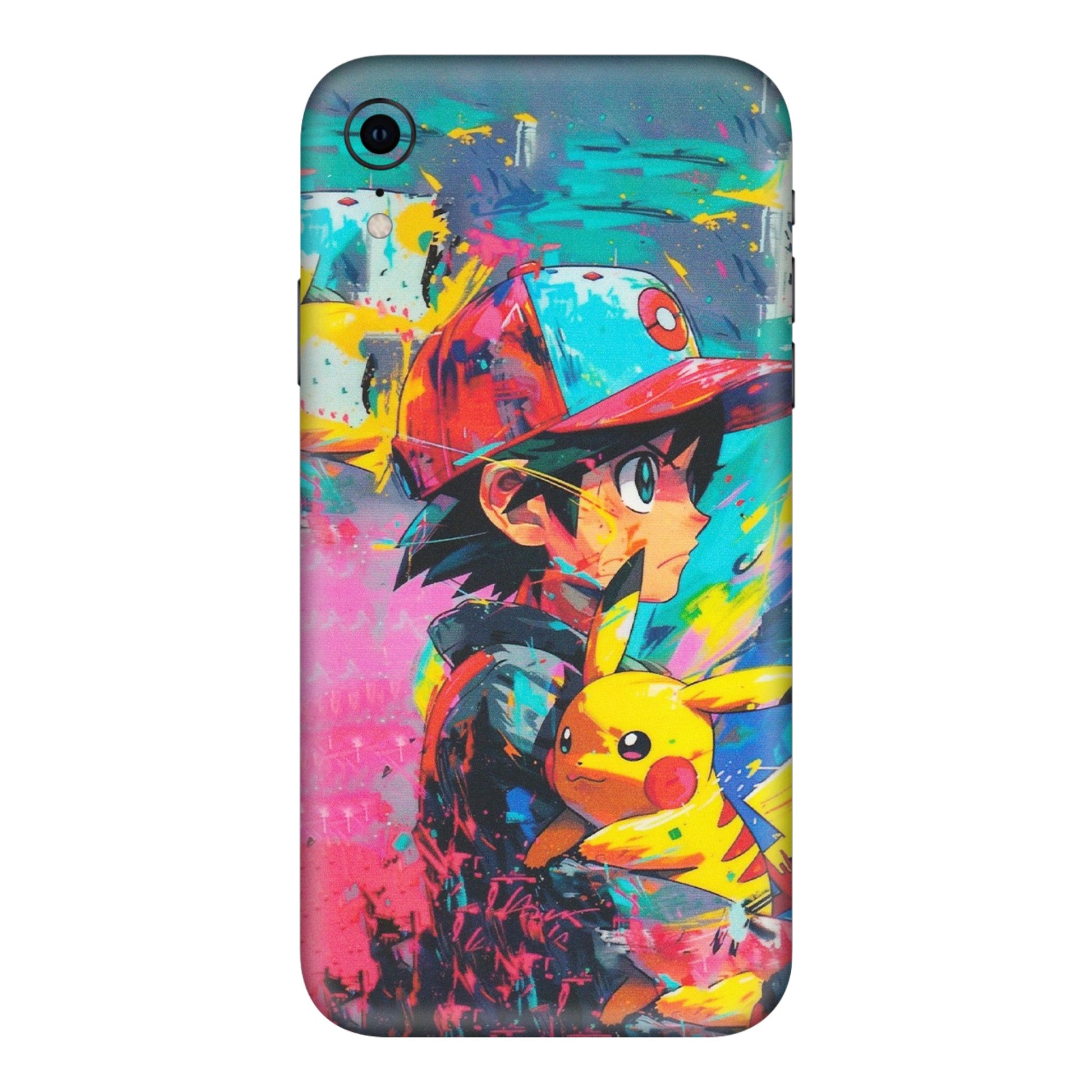 Apple iPhone Skins (All Models) - Ash & Pikachu - Matte Finish (M-26) iPhone XR