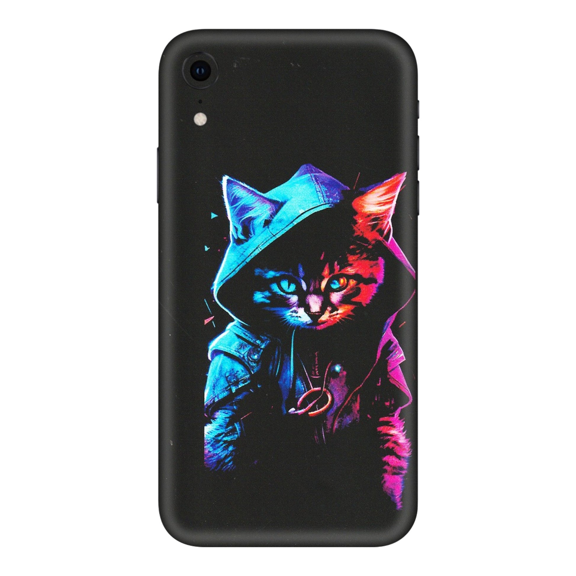 Apple iPhone Skins (All Models) - Cyberpunk Cat - Matte Finish (M-45) iPhone XR