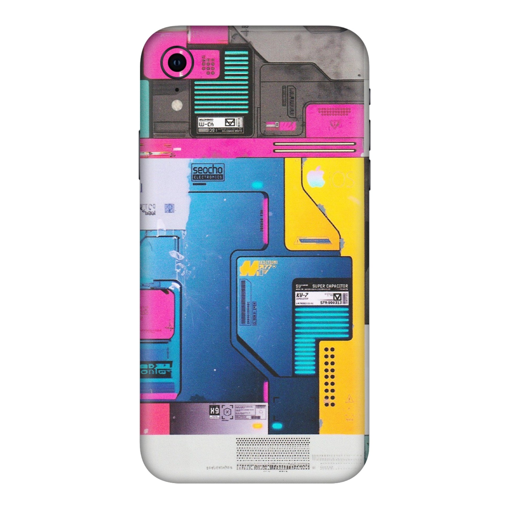 Apple iPhone Skins (All Models) - Colourfull Motherboard Internals - Matte Finish (M-55) iPhone XR