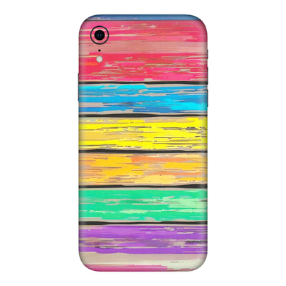 Apple iPhone Skins (All Models) - Multi Colour Wooden Wall - Matte Finish (M-96) iPhone XR