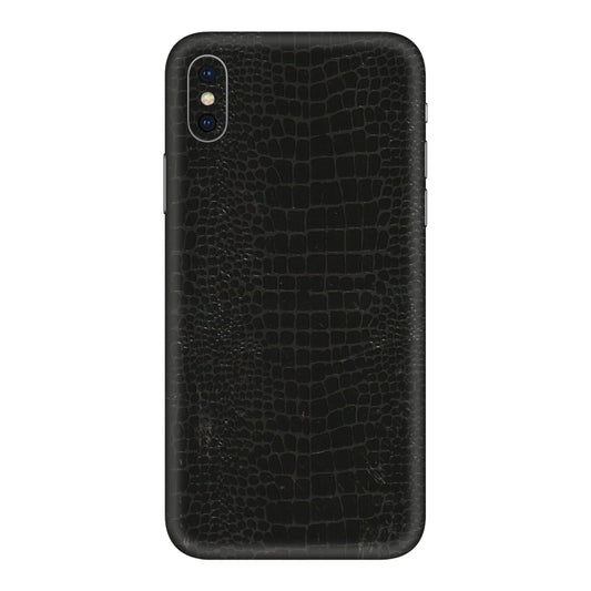 Apple iPhone Skins (All Models) - Snake Leather Black - 3D Embossed Finish (L-107) iPhone XS