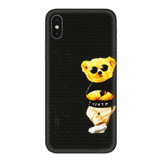 Apple iPhone Skins (All Models) - Classy Teddy Bear - 3D Embossed Finish (L-116) iPhone XS