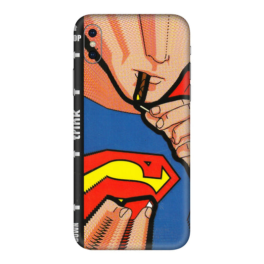 Apple iPhone Skins (All Models) - Superman Sutta - 3D Embossed Finish (L-130) iPhone XS