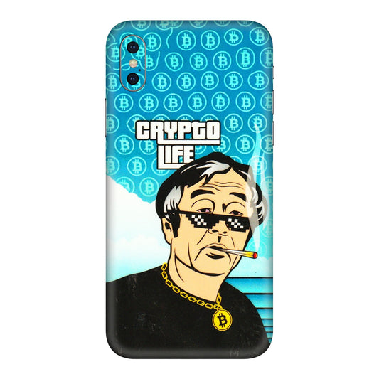 Apple iPhone Skins (All Models) - Crypto Thug Life - 3D Embossed Finish (L-179) iPhone XS