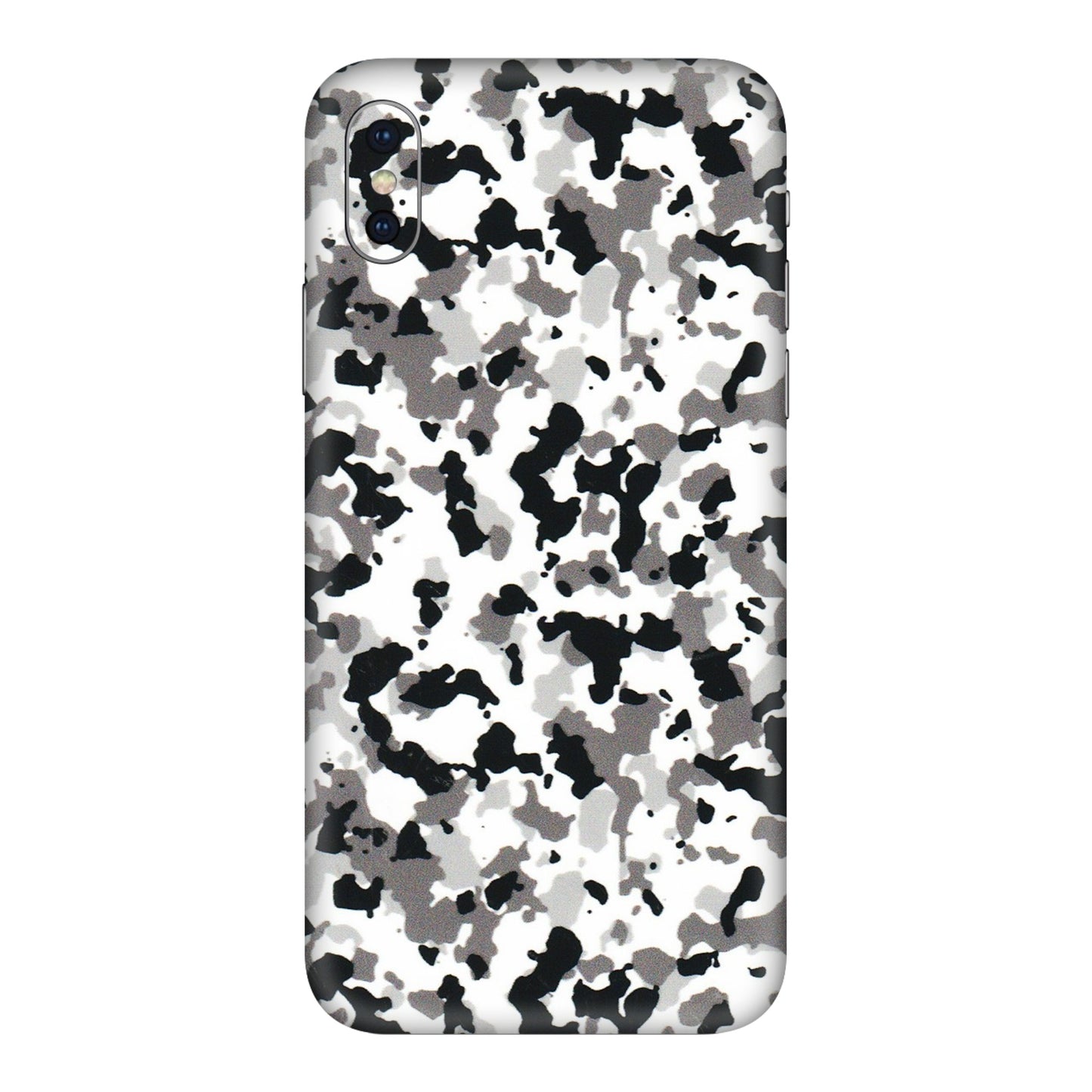 Apple iPhone Skins (All Models) - White Black Camouflage - 3D Embossed Finish (L-18) iPhone XS