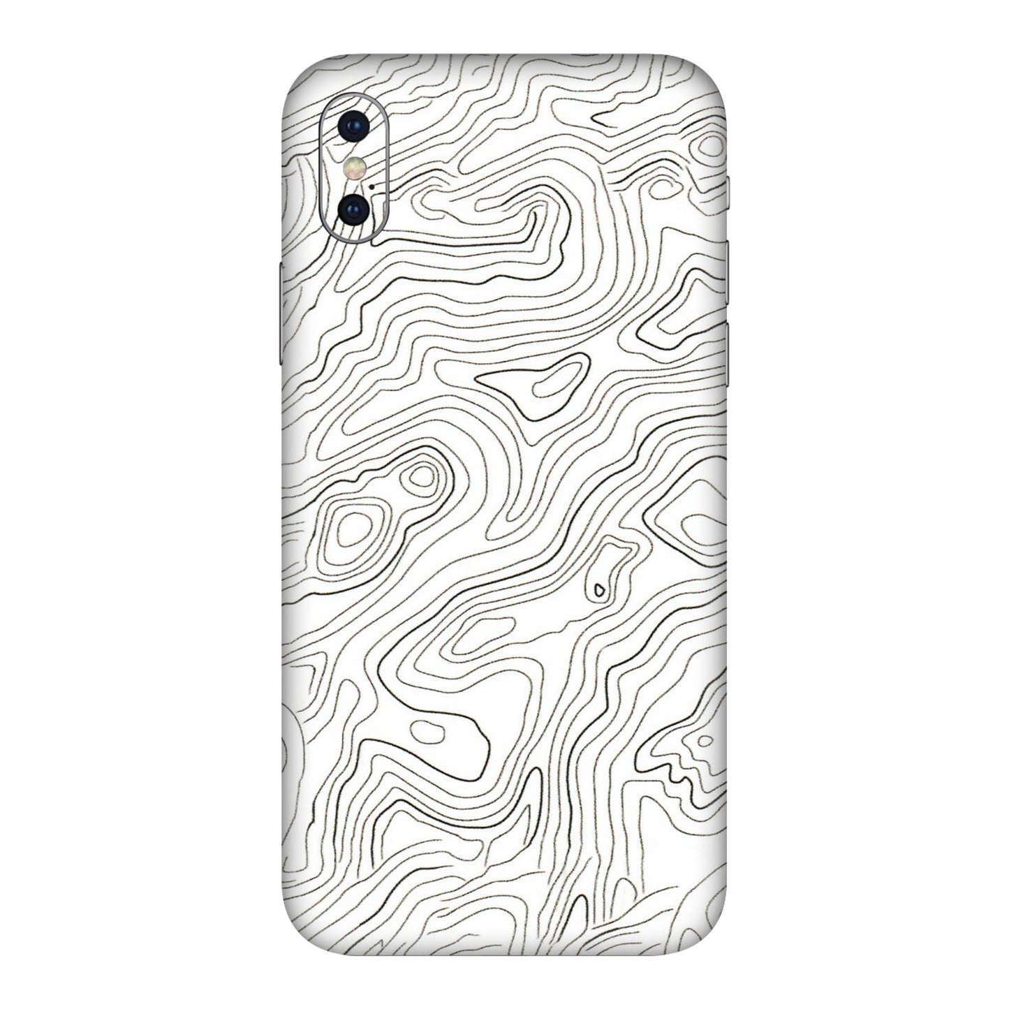 Apple iPhone Skins (All Models) - White Black Swirls - 3D Embossed Finish (L-219) iPhone XS