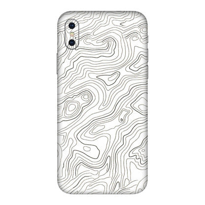 Apple iPhone Skins (All Models) - White Black Swirls - 3D Embossed Finish (L-219) iPhone XS