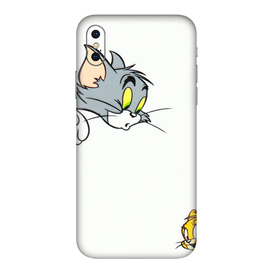 Apple iPhone Skins (All Models) - Cute Tom And Jerry - 3D Embossed Finish (L-220) iPhone XS