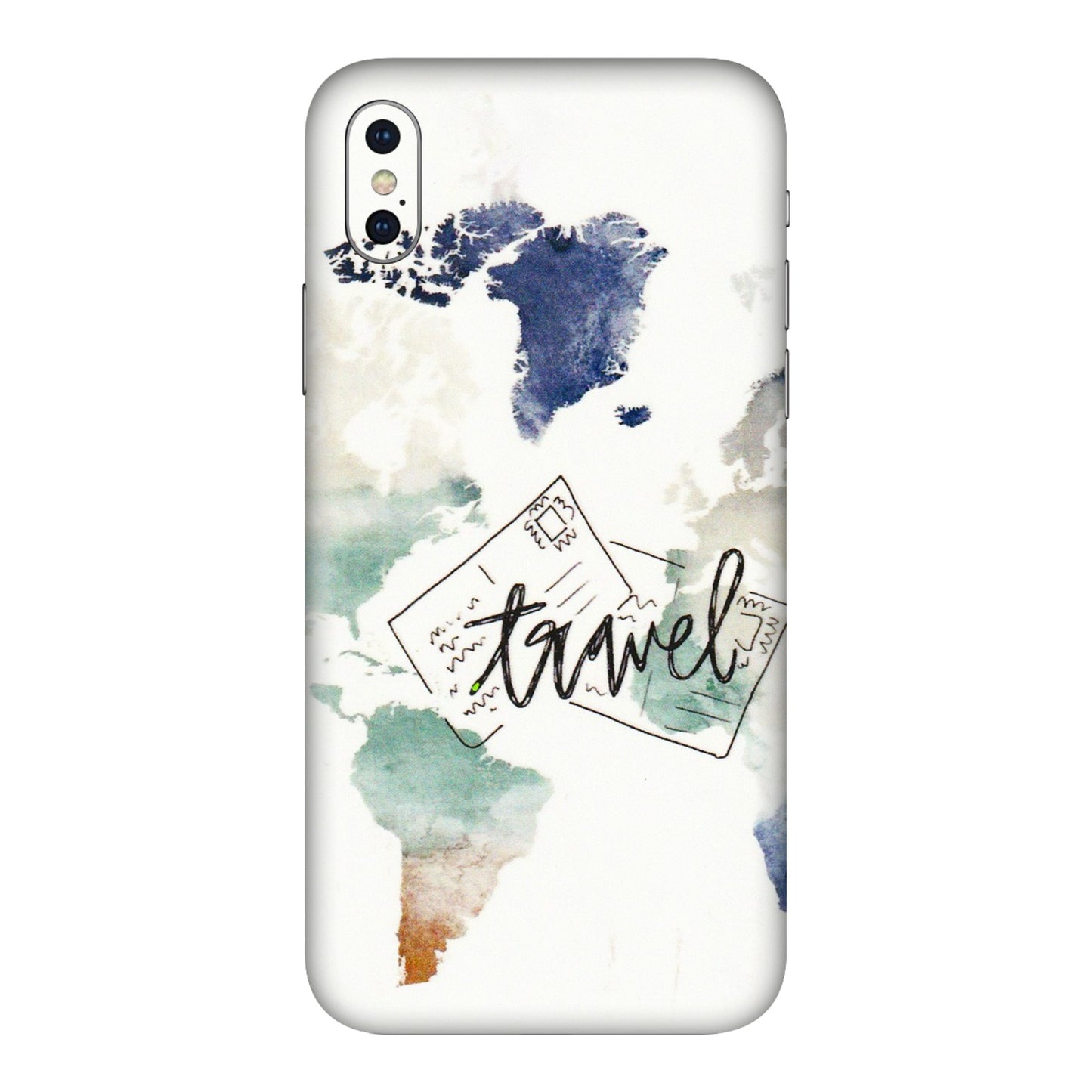 Apple iPhone Skins (All Models) - Travel The World - 3D Embossed Finish (L-232) iPhone XS