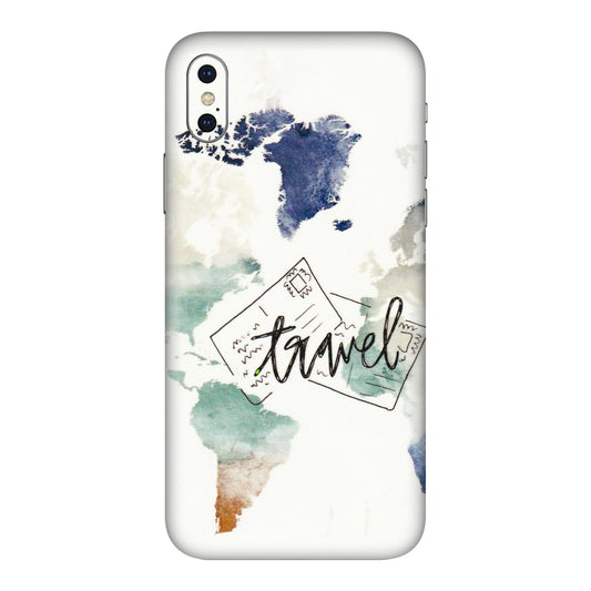 Apple iPhone Skins (All Models) - Travel The World - 3D Embossed Finish (L-232) iPhone XS