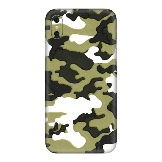 Apple iPhone Skins (All Models) - Camouflages White And Green - 3D Embossed Finish (L-243) iPhone XS