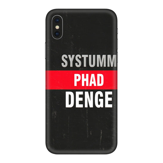 Apple iPhone Skins (All Models) - Systumm Phad Denge - 3D Embossed Finish (L-278) iPhone XS