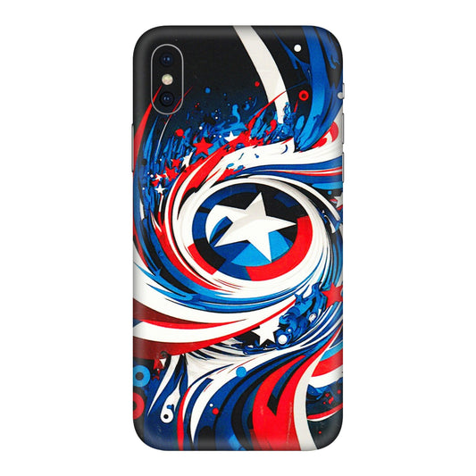 Apple iPhone Skins (All Models) - Captain America Logo - 3D Embossed Finish (L-307) iPhone XS