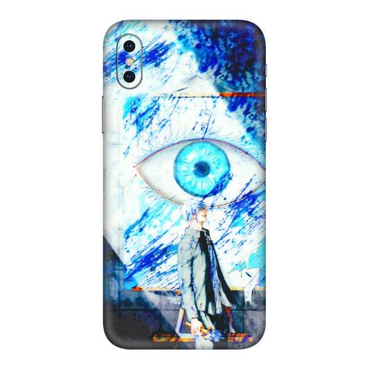 Apple iPhone Skins (All Models) - Anime Sea Blue Eye - 3D Embossed Finish (L-318) iPhone XS