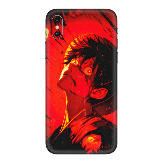 Apple iPhone Skins (All Models) - D.Luffy Power Up One Piece Anime - 3D Embossed Finish (L-326) iPhone XS