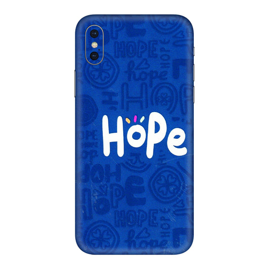 Apple iPhone Skins (All Models) - Hope Doodles Blue - 3D Embossed Finish (L-43) iPhone XS