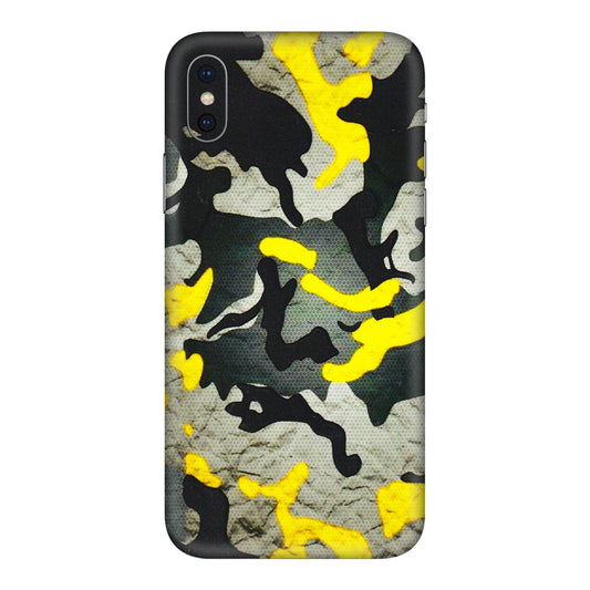 Apple iPhone Skins (All Models) - Yellow Camouflage - 3D Embossed Finish (L-61) iPhone XS