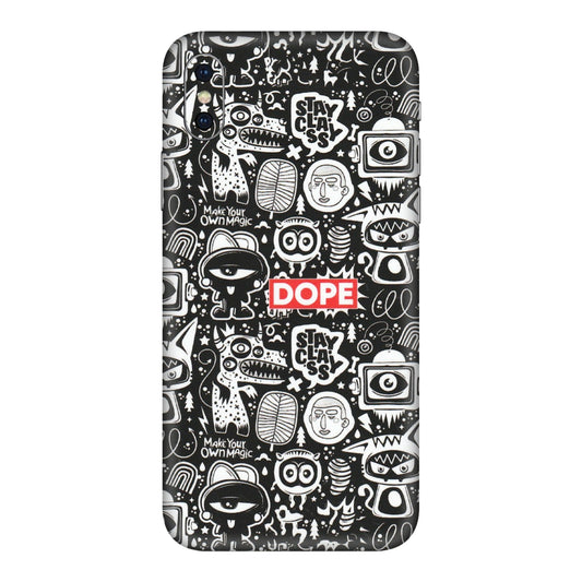 Apple iPhone Skins (All Models) - Dope Stay Classy Black Doodles - Matte Finish (M-126) iPhone XS