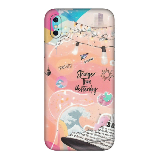 Apple iPhone Skins (All Models) - Stronger Then Yesterday - Matte Finish (M-128) iPhone XS