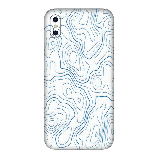 Apple iPhone Skins (All Models) - Blue And White Swirls - Matte Finish (M-139) iPhone XS