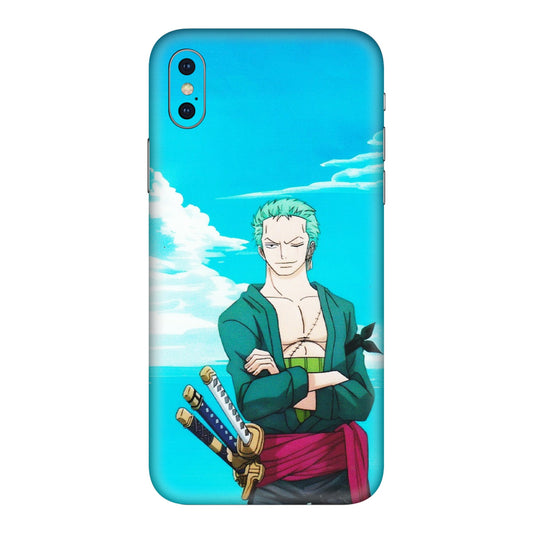 Apple iPhone Skins (All Models) - Cool Swordman Zoro Anime - Matte Finish (M-143) iPhone XS