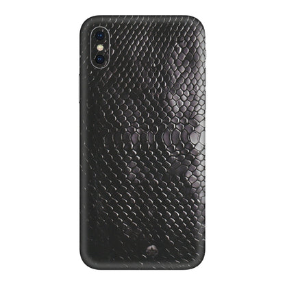 Apple iPhone Skins (All Models) - Black Snack Leather - Matte Finish (M-147) iPhone XS