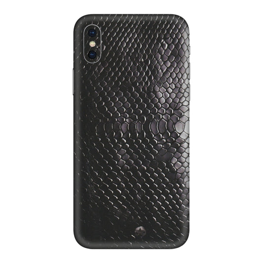 Apple iPhone Skins (All Models) - Black Snack Leather - Matte Finish (M-147) iPhone XS