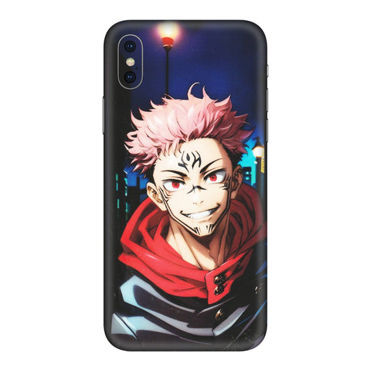 Apple iPhone Skins (All Models) - Yuji Itadori Funny Face Anime - Matte Finish (M-152) iPhone XS