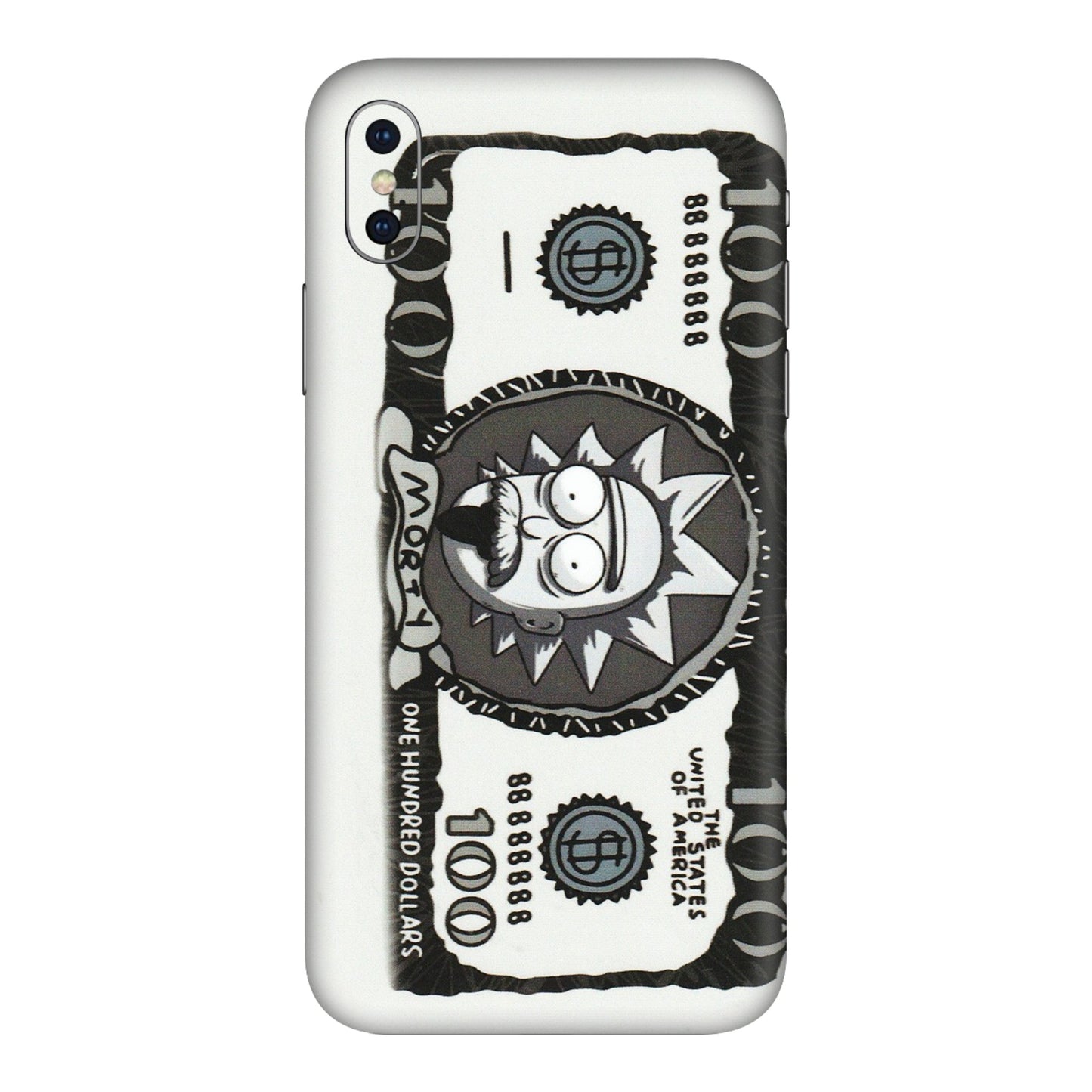 Apple iPhone Skins (All Models) - Rick And Morty Hundred Dollar Anime - Matte Finish (M-161) iPhone XS