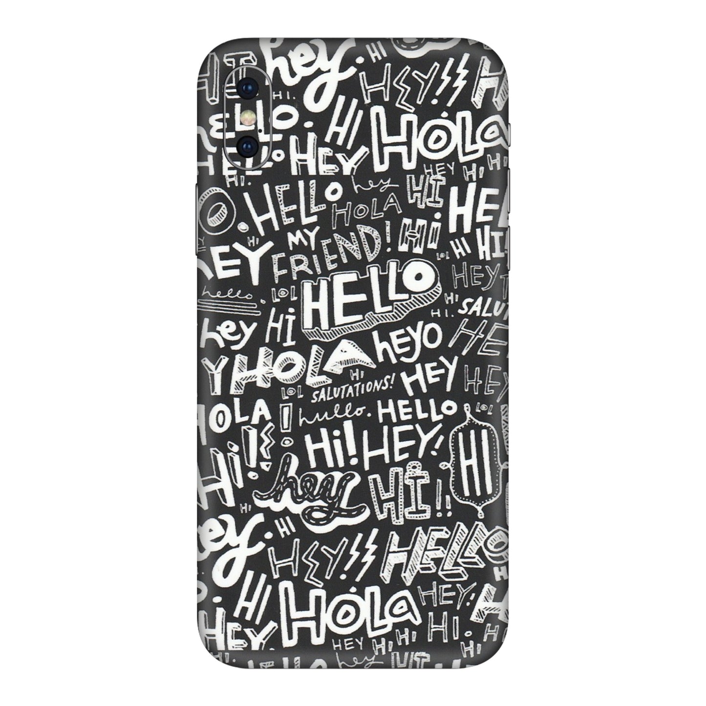 Apple iPhone Skins (All Models) - Hi Hello Doodles - Matte Finish (M-25) iPhone XS