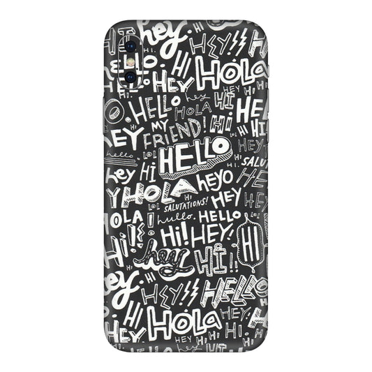 Apple iPhone Skins (All Models) - Hi Hello Doodles - Matte Finish (M-25) iPhone XS