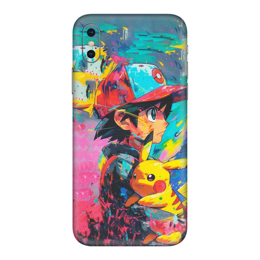 Apple iPhone Skins (All Models) - Ash & Pikachu - Matte Finish (M-26) iPhone XS