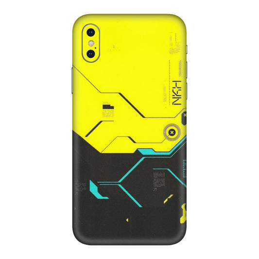 Apple iPhone Skins (All Models) - Black Yellow Technica - Matte Finish (M-53) iPhone XS