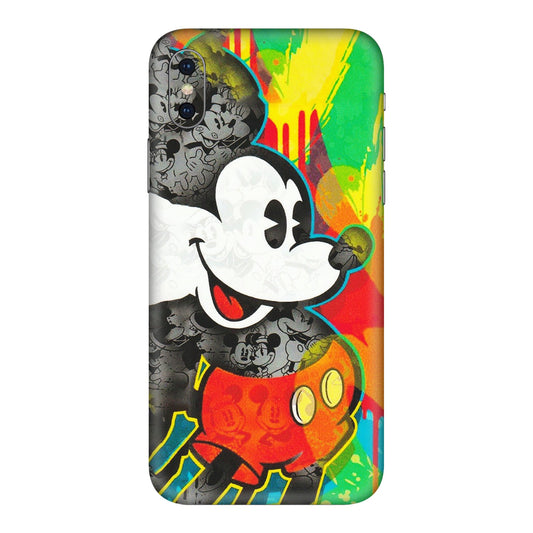 Apple iPhone Skins (All Models) - Multiple Mickey With Colourful Texture - Matte Finish (M-84) iPhone XS