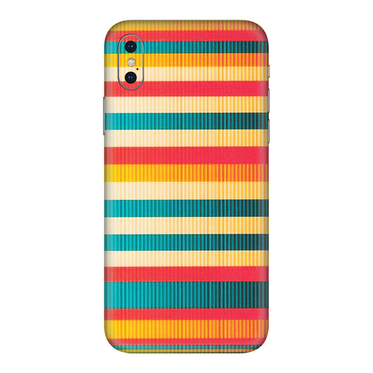Apple iPhone Skins (All Models) - Colourful Stripes Soothing Effect - Matte Finish (M-86) iPhone XS