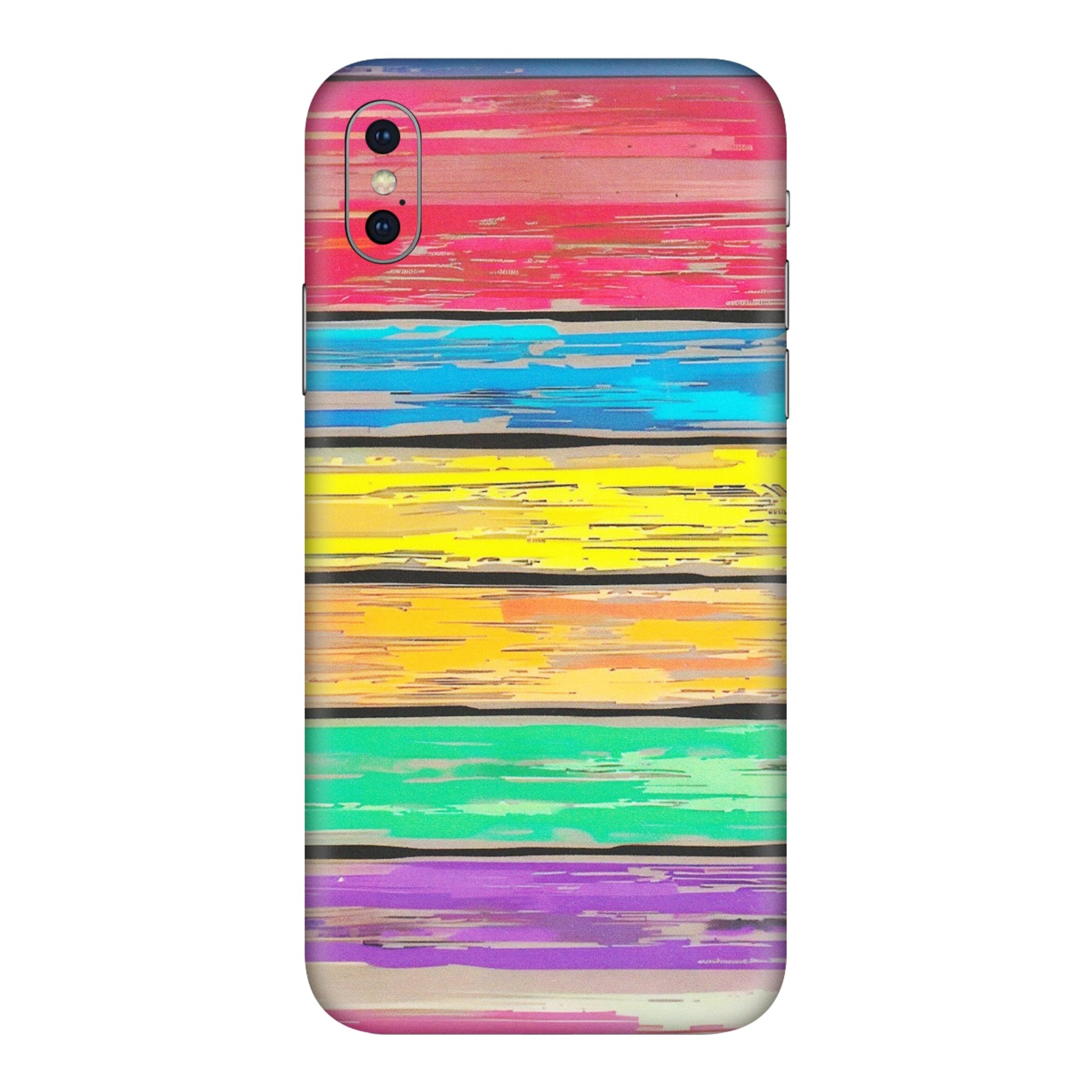Apple iPhone Skins (All Models) - Multi Colour Wooden Wall - Matte Finish (M-96) iPhone XS