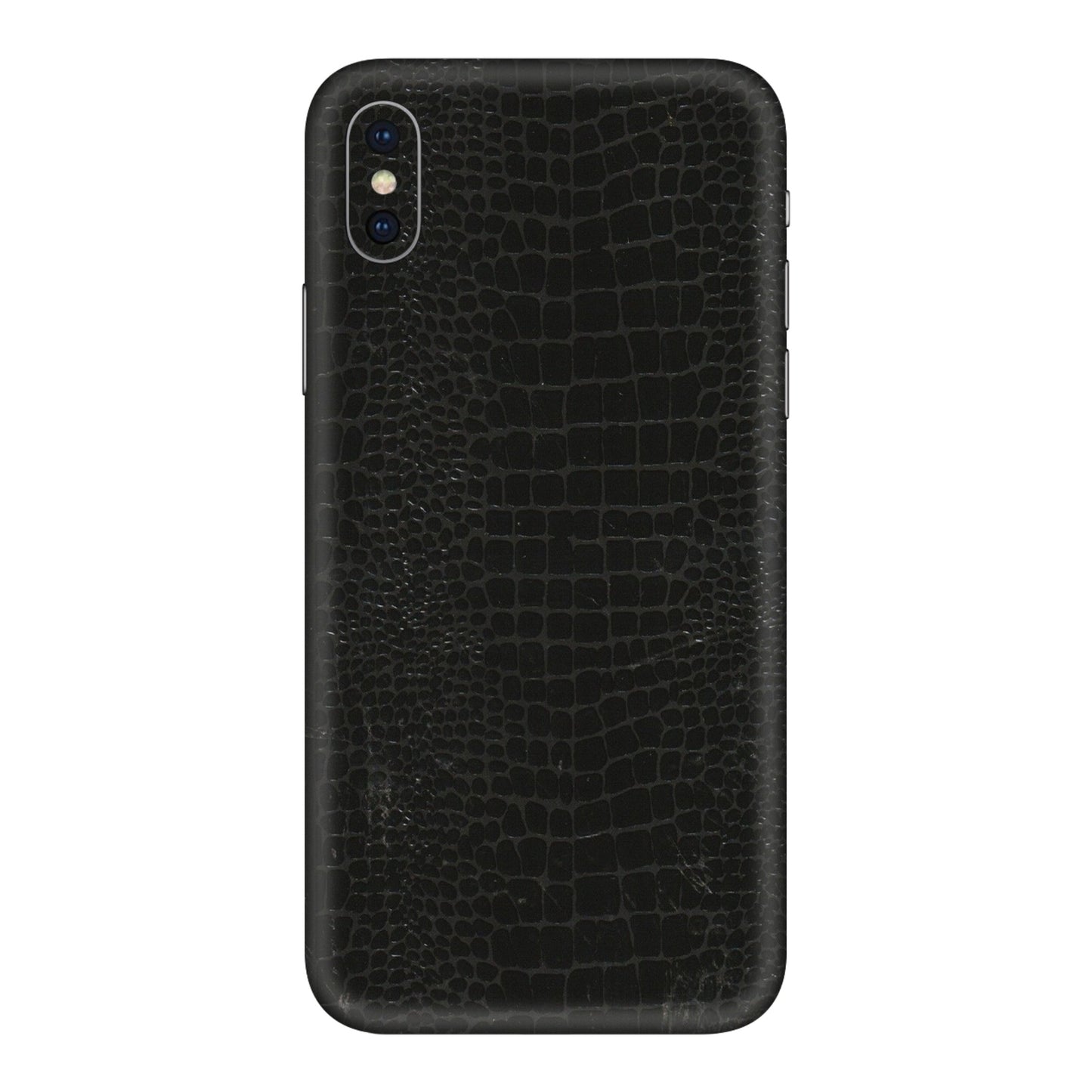 Apple iPhone Skins (All Models) - Snake Leather Black - 3D Embossed Finish (L-107) iPhone XS Max