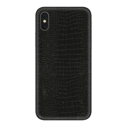 Apple iPhone Skins (All Models) - Snake Leather Black - 3D Embossed Finish (L-107) iPhone XS Max