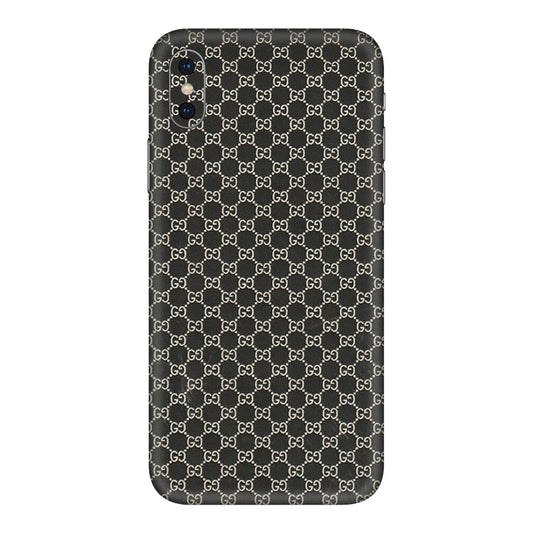 Apple iPhone Skins (All Models) - Black G Print - 3D Embossed Finish (L-109) iPhone XS Max