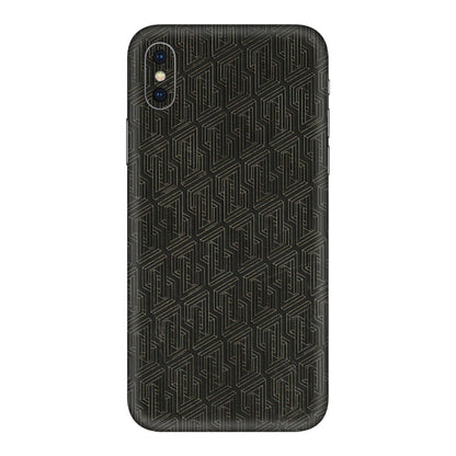 Apple iPhone Skins (All Models) - Black Abstract Pattern - 3D Embossed Finish (L-117) iPhone XS Max